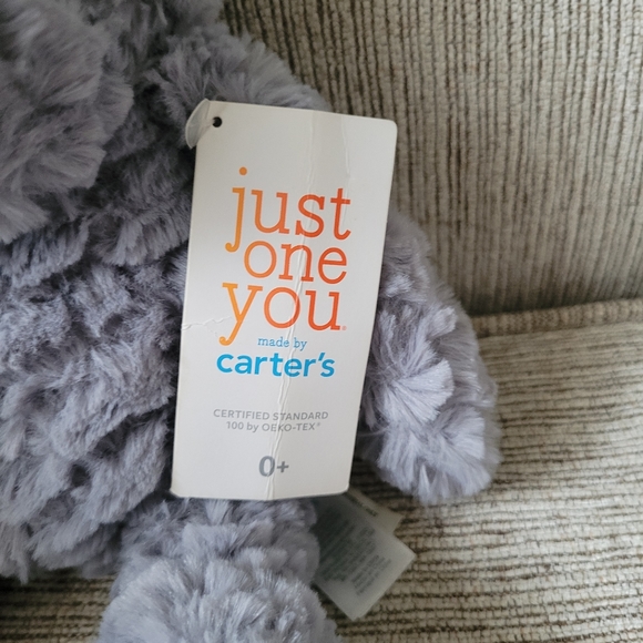 Carters Just One You Target Grey Shaggy Hippo Plush Stuffed Animal Baby Toy NWT - Picture 4 of 6